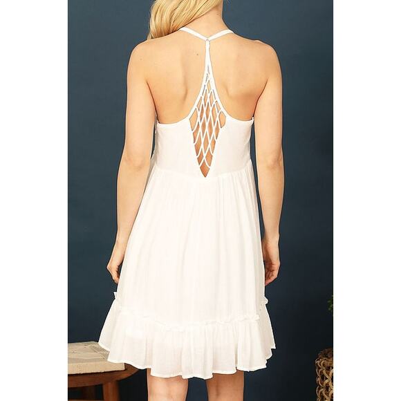 NEW IN Lattice Detail Pink Sundress, Size Large - Picture 5 of 15